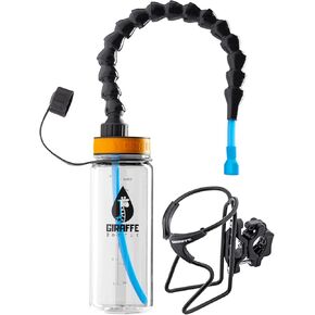 Tower XL Hands Free Drinking System, Clear Tritan Bottle, with Round Tube Mounted Bottle Holder (Length 15 in / 38 cm)