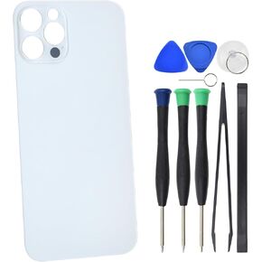 White Back Glass Replacement for iPhone 12 Pro Max with pre-cut adhesive