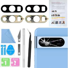2 PCS for ASDAWN Back Rear Camera Lens Glass Replacement for Google Pixel 8 Pro 6.7 Incheswith Pre-Installed Adhesive, Pixel 8 Pro Back camera Lens Glass kit with Installation Manual + Repair Tool Set