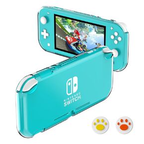 KUAINIAO Protective Case for Nintendo Switch Lite, Soft Durable Clear TPU Switch Lite Case with 2PCS Thumb Grips Caps, Shock-Absorbent, Anti-Scratch Design Switch Lite Cover