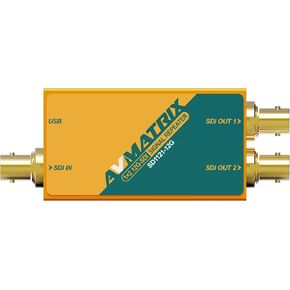 AVMATRIX SD1121-12G 1x2 12G-SDI Signal Repeater - Auto Detects SD/HD/3G/6G and 12G-SDI