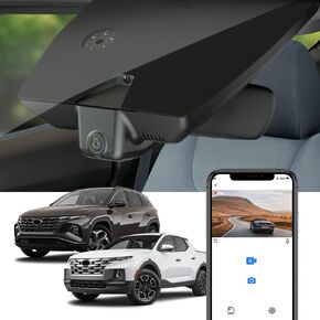 Fitcamx 4K Dash Cam Adapts for Hyundai Santa Cruz & Tucson 2022 2023 2024 (Part NO#N9000) with Auto Dimming Mirror, OEM Look, UHD 2160P Video, Built-in WiFi & APP, Loop Recording, G-Sensor, 64GB Card
