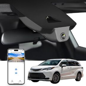 4K Dash Cam Custom fit for Toyota Sienna Gen4 XL40 2021 2022 2023 2024 LE Limited XLE Platinum XSE, Integrated OEM Look, UHD 2160P Video, App & WiFi, 128GB Card