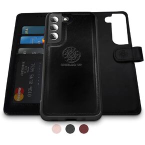 Shields Up for Samsung Galaxy S20 FE 5G Wallet Case, Detachable Magnetic Case Wallet, Durable and Slim with Card Slots, Wrist Strap, [Vegan Leather] Cover for Samsung Galaxy S20 FE - Black