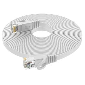 Cat6 Ethernet Cable 15ft,Heavy Duty High Speed 26AWG, 2000Mhz with Gold Plated RJ45 Connector, Weatherproof S/FTP UV Resistant for Router, Modem, PC, Gaming, PS5, Xbox-White