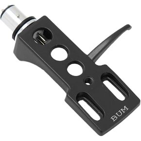 Cuifati Phonograph Cartridge Holder, Holder Aluminium Alloy Record Phonograph Cartridge Holder with 4 Connection Wires, Record Player Needle(Black)