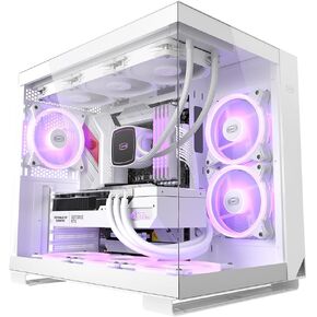 PCCOOLER CPS - C3 T500 ARGB White - Mid Tower - Gaming Desktop Case with 6 ARGB Fans - ATX/M-ATX/ITX - 270 Column Free Panoramic View - 360MM Radiator & 400MM GPU Support (C3-T500WHD6-GL)