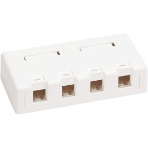 Tripp Lite Keystone Jack Surface Mount Box, 1 Port RJ45 Mount Box, White (N082-001-WH)
