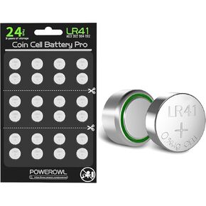 POWEROWL High Capacity LR41 AG3 Batteries 24 Pack, L736 392 384 192 Premium Alkaline Battery 1.5V Button Coin Cell Batteries