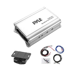 Pyle PLMRC500X1 1000 Watt Peak Power Mono-Block Weather Resistant Class D Compact Audio Amplifier System with Marine Grade 8 Gauge Amp Wiring Installation Kit