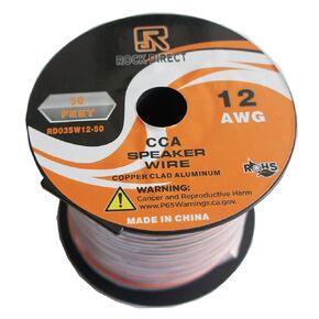 سلك وكابل مكبر صوت ستيريو RD True Spec مقاس 14 AWG بمواصفات Rock Direct True ولمسة ناعمة - أسود وبرتقالي 50 قدمًا مثالي لمكبرات صوت السيارة وأجهزة الاستريو ومكبرات صوت المسرح المنزلي