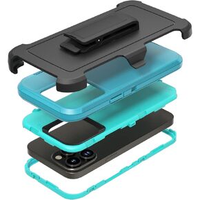 Rugged Phone Case for Apple iPhone 14 Pro Max, with Belt Clip Holster & Kickstand Heavy Duty Shockproof Protective Full Body Case Cover for iPhone 14 Pro Max 6.7 inch Phone (Black)