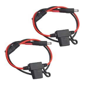 WMYCONGCONG 2 PCS DC 5.5mm x 2.1mm Male to Female Extension Cable DC Quick Disconnect Wire Harness 14AWG with 10A Fuse for LED Strip Surveillance Camera