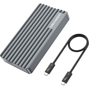 40Gbps M.2 NVMe SSD Enclosure, USB-C External Hard Drive Enclosure for M1 Pro/Max Mac, Support 2230/2242/2260/2280 M-Key PCIe, Compatible with Thunderbolt4/USB4/3.2/3.1/3.0/2.0