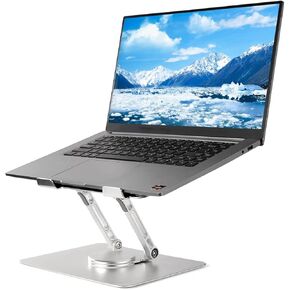 Vortex D086-Grey Laptop Stand Ultimate Cutting-Edge Durable Convenient Secure Cooling Aluminum 360-degree Effortlessly Rotating Innovative Design Comfort and Flexible (Grey)