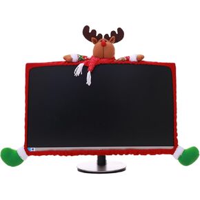 NOLITOY 1 Pcs Christmas Computer Monitor Border TV Monitor Elastic Xmas Deer Decoration for Home Office in Kuwait