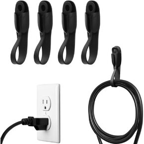 Self Adhesive Silicone Extension Cord Holders, Cord Organizer Charger Cable Management for Organizing Home Office Desk appliances TV Phone Car Wire, (3 Pack(Black,White,Grey))