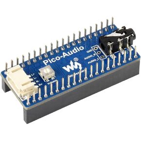 Audio Module Expansion Board for Raspberry Pi Pico,Incorporates PCM5101A Low Power Stereo Decoder,I2S bus,Dual channels Speaker Headers, 3.5mm Audio Jack,Headphone Speaker Output Concurrently