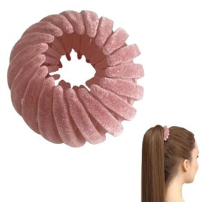 Magic Hair Clips - Bird Nest Hair Clips, Velvet Expandable Hair Bun Maker | Three Rows Of Teeth Styling Hair Clips, Hair Styling Accessories For Making Ponytail, Bun And Hairpin (Black)