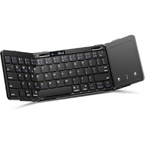 لوحة مفاتيح بلوتوث قابلة للطي، لوحة مفاتيح محمولة كاملة الحجم قابلة للطي مع لوحة لمس، شاشة عرض البطارية ومفصلة قفل، لوحة مفاتيح لاسلكية للسفر لنظام التشغيل Windows iOS Android والكمبيوتر اللوحي والهواتف الذكية والكمبيوتر المحمول in Kuwait