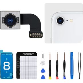 for iPhone 8 Back Camera Replacement OEM Module 12MP Main Rear Lens Parts for iPhone8 with Wide Lens OIS HDR Photos 4K Video Flex Cable Fix Repair Full Assemble Tools Kit A1863 A1905 A1906