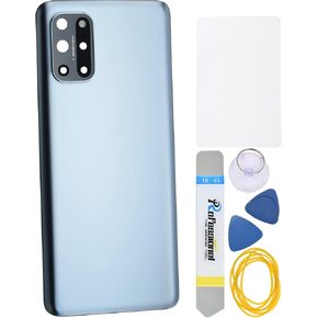 Silver Acrylic Glass Back Cover Replacement for OnePlus 8T KB2001 with Precut Adhesive Rear Camera's Frame and Glass Cover,Come with Tool kit