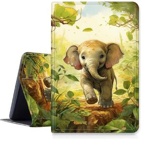 Case for All-New 6" Basic Kindle 11th Generation (2022 Release),DIGTIALL Slim PU Leather Fold Stand Protective Cover with Auto Sleep/Wake for Kindle 2022 11th Gen e-Reader,Baby Elephant