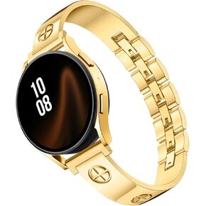 Missair Bands Compatible with Samsung Galaxy Watch 6 5 4 40mm 44mm, Galaxy Watch 5 Pro Band 45mm/Watch 6 4 Classic Band 42mm 46mm 43mm 47mm/Active 2, 20mm Stainless Steel Jewelry Metal Strap for Women