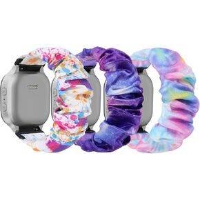 Scrunchie Bands Compatible with Gizmo Watch 3 2 1/ Gabb Watch 3 2 1 and SyncUP Kids Watch, Solo Loop 20mm Cute Stretchy Gizmo Watch Band for Kids Boys Girls