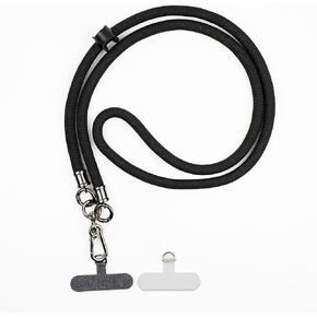 Cell Phone Lanyard Strap Crossbody with 2pcs Phone Tether Pads, Black