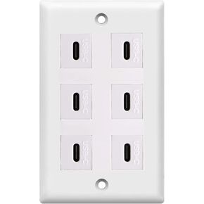 MOTONG 6Ports USB Type C Wall Power Charger Charing Outlet Plate Plug for Phone Tablet Pad