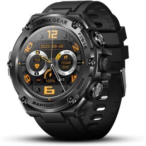 Raptor PRO Smartwatch for iPhone & Android, Rugged Smart Watch (Answer/Make Call), Wellness Tracker with 1.58" AMOLED Screen, 10-14 Days Battery, 5 ATM (2xScreen Protector Included)