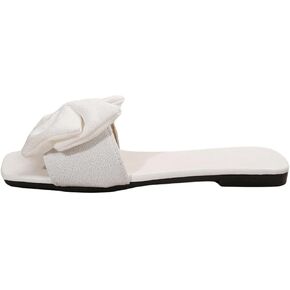 GORGLITTER Women's Bow Sandals Square Open Toe Slip on Dressy Summer Sandals