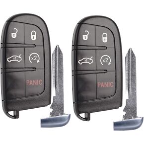 Car Key Fob Replacement Fits for Chrysler 300 Dodge Charger 2011-2018 Challenger Dart 2014-2016 Keyless Entry Remote Start Control Set of Two M3N-40821302 56046777AB 56046759 AF 5026676