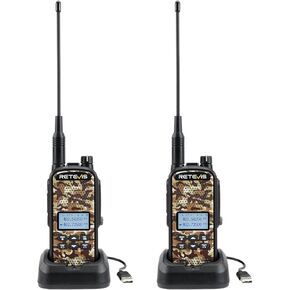 Retevis EZTalk 2 GMRS Two Way Radio, Walkie Talkie for Adults with Headsets, IP67 Waterproof Walkie Talkies, 2200mAh, Whisper, NOAA, Long Range Hunting Radios, 2 Way Radio for Hunting 2 Pcs