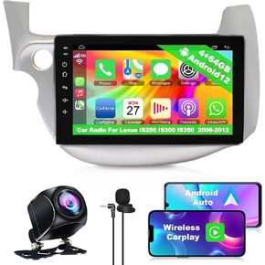 4G+64G Car Radio for Honda Fit 2008-2013 with Wireless Carpaly & Android Auto,10.1 Inch IPS Touch Screen Car Stereo with GPS Navigation/Bluetooth 5.2/FM/Backup Camera/WiFi/SWC/HiFi in Saudi Arabia