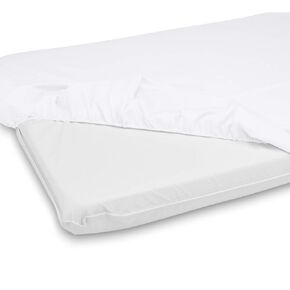 مجموعة مرتبة وملاءة مهد، باللون الأبيض، مقاس 18 بوصة عرض × 36 بوصة طول in Kuwait