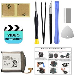 SM-R800 SM-R805 For Galaxy Watch (46mm) Battery Replacement, EB-BR800ABU Battery Compatible with Samsung Galaxy Watch 1st 46mm, with Installation Instruction, Video Tutorial & Repair Toolkit