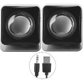 Computer Speakers for Desktop PC Laptop, USB 2.0 Mini Wired Combination Speaker Dual Stereo Clear Speaker System with Volume Control