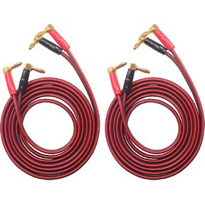 KK Cable BTK-4 [1pair Set 8 Banana Plug] HiFi OFC Speaker Wire, Right Angle Banana Plug to Right Angle Banana Plug BTK-4 (2M(6.5ft))