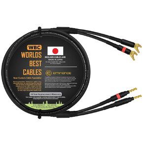 WORLDS BEST CABLES - 3 Foot - Coaxial Audiophile Single Speaker Cable for Center Channel - CUSTOM MADE using Mogami 3082 wire & Eminence Gold Plated Banana & Spade Plugs