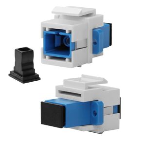 QIANRENON SC Fibre Keystone Panel Module Adapter SC Fibre Optic Female to Female Keystone Jack Coupler SC Fibre Keystone Wall Plate Socket Connector, for Patch Panel Wall Plate,White, 2Pcs