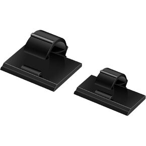 100PCS Cable Clips Black, AIBOO Upgraded Wire Clips Adhesive with 50PCS Small Size & 50PCS Large Size Cable Straps, Mini Cable Wire Management for Handling Under Cabinet Lighting with Cords