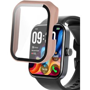 Watch Cases compatible with TOZO S4 AcuFit One 1.78" Smart watch, Hard PC Case with Tempered Glass Screen Protector, Protecting Watch Body & Screen