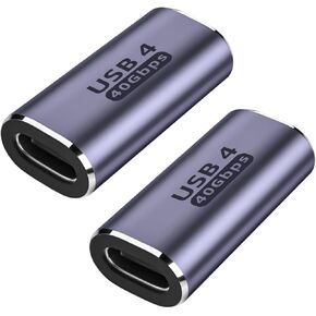 90°Right Angle USB C Male to USB C Female Adapter 2 Pack, 40Gbps USB Type C Thunderbolt 4/3 Extender for MacBook,iPad,Tablet,Phones (90 Degree Right Angle)