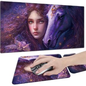 Mouse Pad Set with Non-Slip Rubber Base Keyboard Pad + Small Mouse Pad + Wrist Support for Mouse for Keyboard Tray Laptops Wireless Mouse Home Office Travel, Cute Frog Playing Guitar