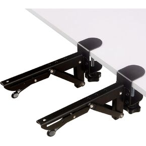 Ergonomic Desk Arm Rest 9.8x7.8" Wrist/Shoulder Support Hinge Flexible Extender Mouse Pad Shelf Comfortable Leather Elbow Rest for Limited ComputerTable Space Office Chair Recliner