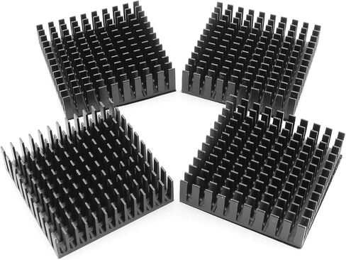 Aluminum Heatsink 4PCS 40x40x11mm Black Aluminum Cooling Fin Radiator with 3M Thermal Conductive Adhesive Tape for Cooling GPU IC Chips VRAM VGA RAM in Saudi Arabia