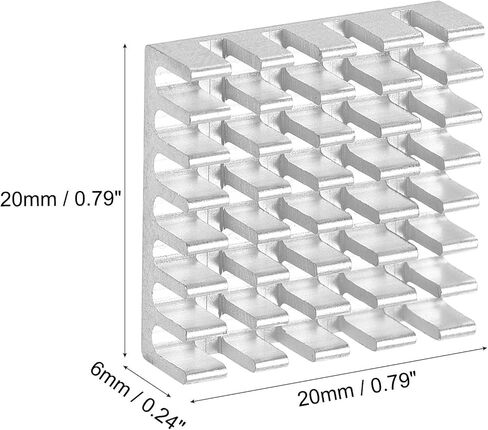 Uxcell 20x20x6mm مشعات إلكترونية ذاتية اللصق من الألومنيوم لـ IC، MOS 10 قطع in Saudi Arabia