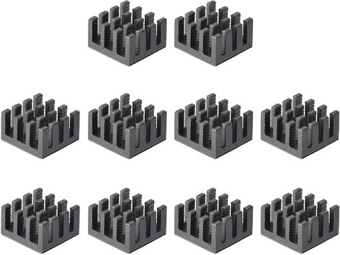 Uxcell 20x20x6mm مشعات إلكترونية ذاتية اللصق من الألومنيوم لـ IC، MOS 10 قطع in Saudi Arabia